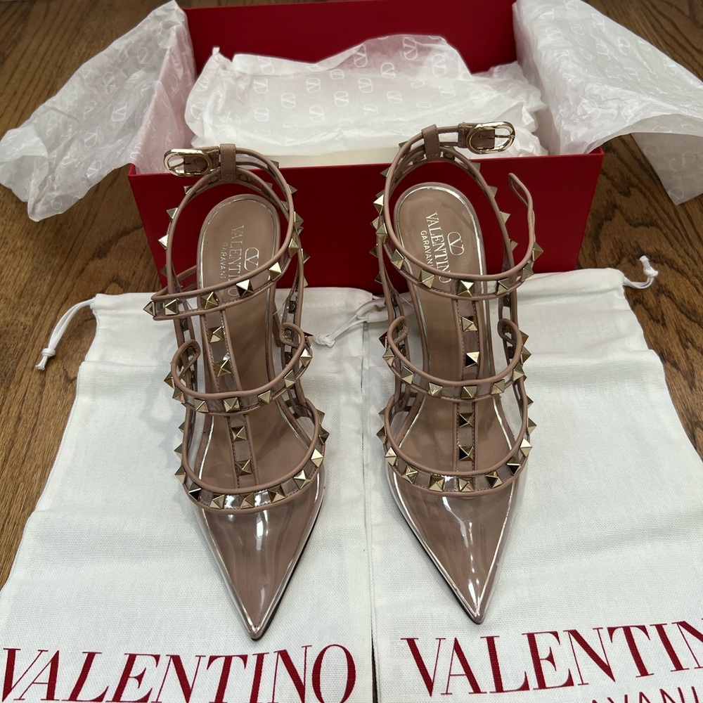Valentino Garavani Nude Studded Heels